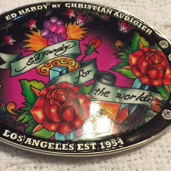 Ed Hardy Belt Buckle Flower Los Angeles 1954 - Picture 2 of 8
